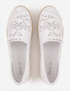 ballada Espadrile Albe Perforate pe Talpă din Împletitură Satisfyinglys