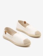 ballada Espadrile Bej cu Decorațiuni din Împletitură și Inserție Elastică Nelithae