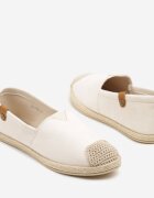 ballada Espadrile Bej cu Decorațiuni din Împletitură și Inserție Elastică Nelithae