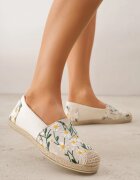 ballada Espadrile Bej cu Împletitură și Broderie Florală Alenara
