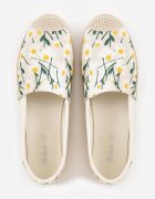 ballada Espadrile Bej cu Împletitură și Broderie Florală Alenara