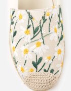 ballada Espadrile Bej cu Împletitură și Broderie Florală Alenara