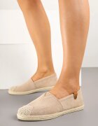 ballada Espadrile Bej închis cu decorațiuni din împletitură și inserție elastică Nelithae