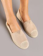 ballada Espadrile Bej închis cu decorațiuni din împletitură și inserție elastică Nelithae