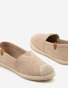 ballada Espadrile Bej închis cu decorațiuni din împletitură și inserție elastică Nelithae