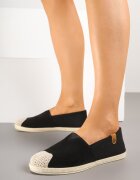 ballada Espadrile Negre cu Decorațiuni din Împletitură și Inserție Elastică Nelithae