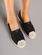 ballada Espadrile Negre cu Decorațiuni din Împletitură și Inserție Elastică Nelithae