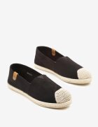 ballada Espadrile Negre cu Decorațiuni din Împletitură și Inserție Elastică Nelithae