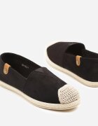 ballada Espadrile Negre cu Decorațiuni din Împletitură și Inserție Elastică Nelithae