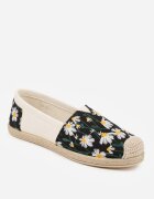 ballada Espadrile negre cu împletitură și broderie florală Alenara