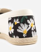 ballada Espadrile negre cu împletitură și broderie florală Alenara