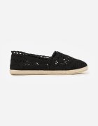ballada Espadrile Negre Perforate pe Talpă din Împletitură