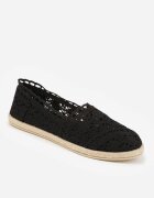 ballada Espadrile Negre Perforate pe Talpă din Împletitură