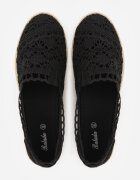 ballada Espadrile Negre Perforate pe Talpă din Împletitură