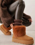 ballada Ghete de zăpadă Maro deschis De gleznă Foarte căptușite Cu blană Pe platformă Reilanna
