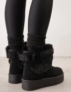 ballada Ghete de zăpadă Negre peste gleznă foarte călduroase cu blană pe platformă Reilanna
