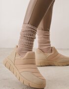 ballada Ghete de zăpadă tip adidași bej închis matlasate pe platformă groasă embosată Verta