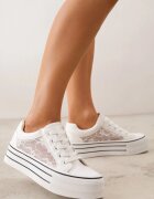 ballada Pantofi sport pe platformă cu inserții din dantelă Euphiera Albi