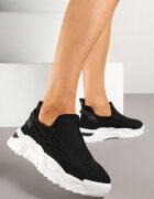 ballada Pantofi sport slip-on negri tip sneakers din plasă cu detalii în relief Nusellia