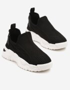 ballada Pantofi sport slip-on negri tip sneakers din plasă cu detalii în relief Nusellia