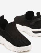 ballada Pantofi sport slip-on negri tip sneakers din plasă cu detalii în relief Nusellia