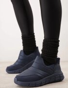 ballada Sneakers de iarnă bleumarin matlasate pe platformă groasă în relief Verta