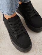 ballada Sneakers Negre cu Talpă Groasă cu Relief Larviona