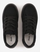 ballada Sneakers Negre cu Talpă Groasă cu Relief Larviona