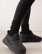 ballada Sneakers Negre Matlasate Ghete de zăpadă pe Platformă Groasă Embosată Verta