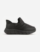 ballada Sneakers Negre Matlasate Ghete de zăpadă pe Platformă Groasă Embosată Verta
