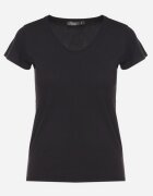 basic Tricou Negru din Bumbac cu Decolteu în V Liniviela