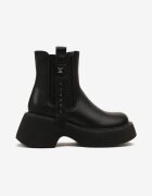 basida Botine Chelsea Negre cu platformă cu ornamente metalice la carâmb Tulirina