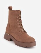 basida Botine cu talpă groasă în stil worker cu ornament metalic Camalia Maro