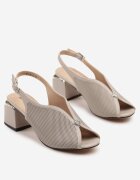 basida Sandale Maro Perforate cu toc gros cu branț din piele naturală Damitte