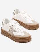 be.sport Adidași Auriu-Alb pe talpă de cauciuc cu model Geometric Tolionne