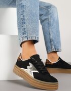 be.sport Adidași Negri cu Talpă de Cauciuc și Model Geometric Tolionne