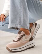 be.sport Adidași Roz cu talpă groasă cu perforații și inserții din tweed Idaphyphe