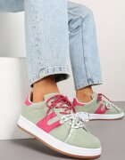 be.sport Adidași Verde-Fuchsia cu Model Geometric Tel Aviv