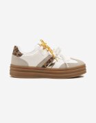 be.sport Sneakers Alb-Maro în Stilul Tenisilor Iconici cu Șireturi Suplimentare Nasalla