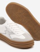 be.sport Sneakerși Argintii-Albi pe Talpă de Cauciuc cu Model Geometric Tolionne