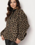 belcci Bluză Maro Imprimeu leopard cu adaos de in croi oversize Sintirra