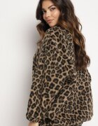 belcci Bluză Maro Imprimeu leopard cu adaos de in croi oversize Sintirra