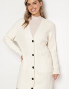 belcci Cardigan Clasic Bej deschis structurat cu buzunare Venithae