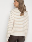 belcci Cardigan Deschizibil Bej în Dungi Finisat cu Manșete Elastice Irileisse