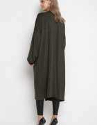 belcci Cardigan Verde Lung Deschis cu adaos de viscoză Decorat cu fir metalic Arsona