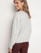 belcci Pulover Gri cu bumbac Decorat cu paiete Ceana
