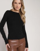 belcci Pulover Negru cu Vâscoză și Fibră Metalică Lillanova