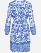 belcci Rochie Albastru-Alb Evazată cu Încrețituri Decorative și Elastic la Spate Jolilama