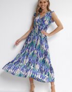 belcci Rochie Bleumarin Plisată cu Decolteu petrecut Bellan