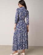belcci Rochie cămașă bleumarin din viscoză decorată cu model ornamental Hoarna